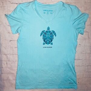 NWOT Women’s Small Life Is Good VNeck Crusher TShirt Sea Turtle
